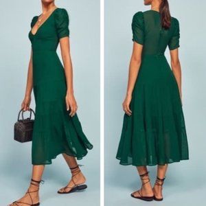 NWT Reformation Cosa Dress in Emerald Size 8R
